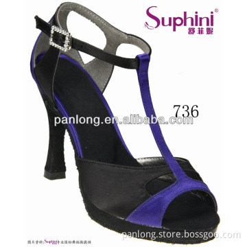 blue black ballroom latin dance shoes made with platform 736